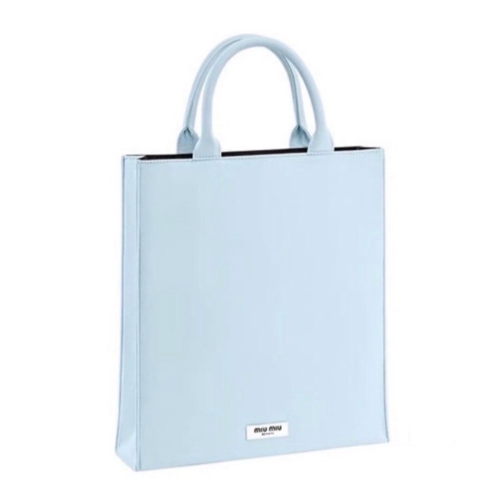 Miu Miu Beauty Small Tote Bag In Sky Blue Color